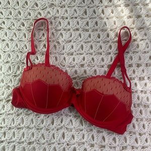 Adore Me Red Balconette Bra